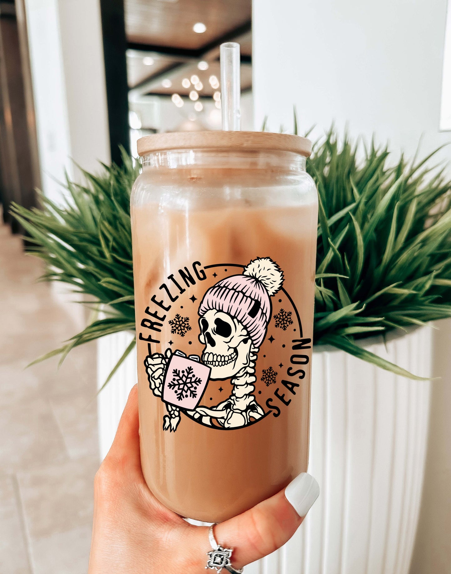 UV DTF "Freezing Season Skeleton" for 16oz Libby cups