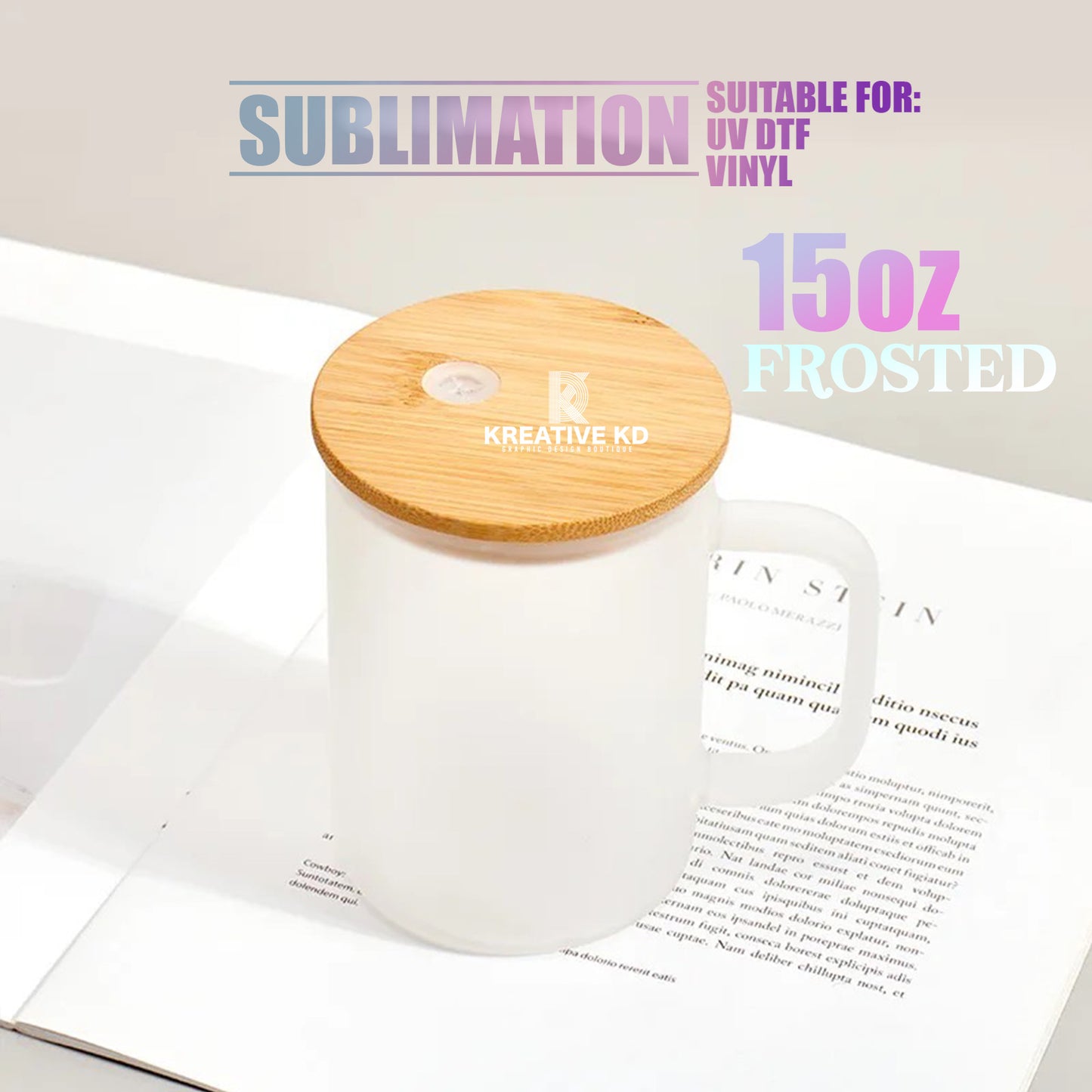 GLASS MUG 15oz FROSTED