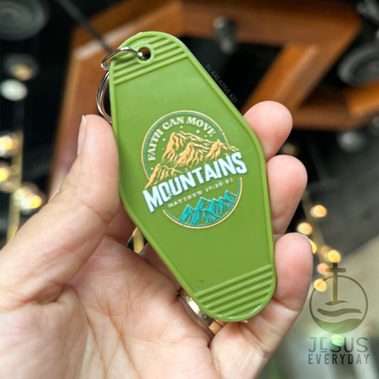 HE CAN MOVE MOUNTAINS Keychain