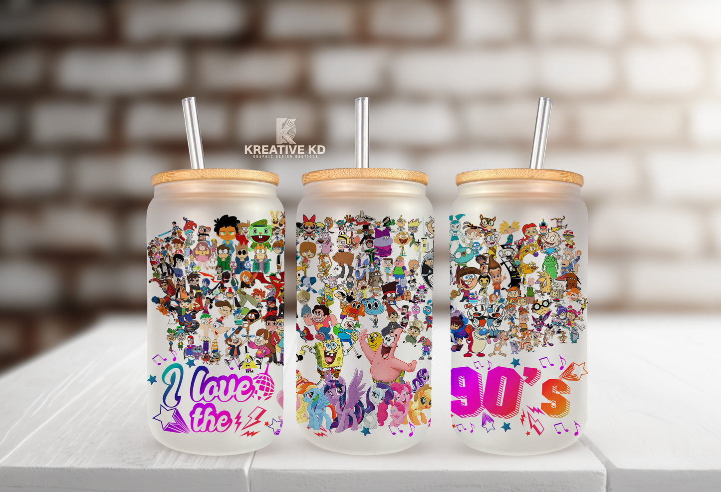 UV DTF "I Love the 90's" for 16oz Libby cups