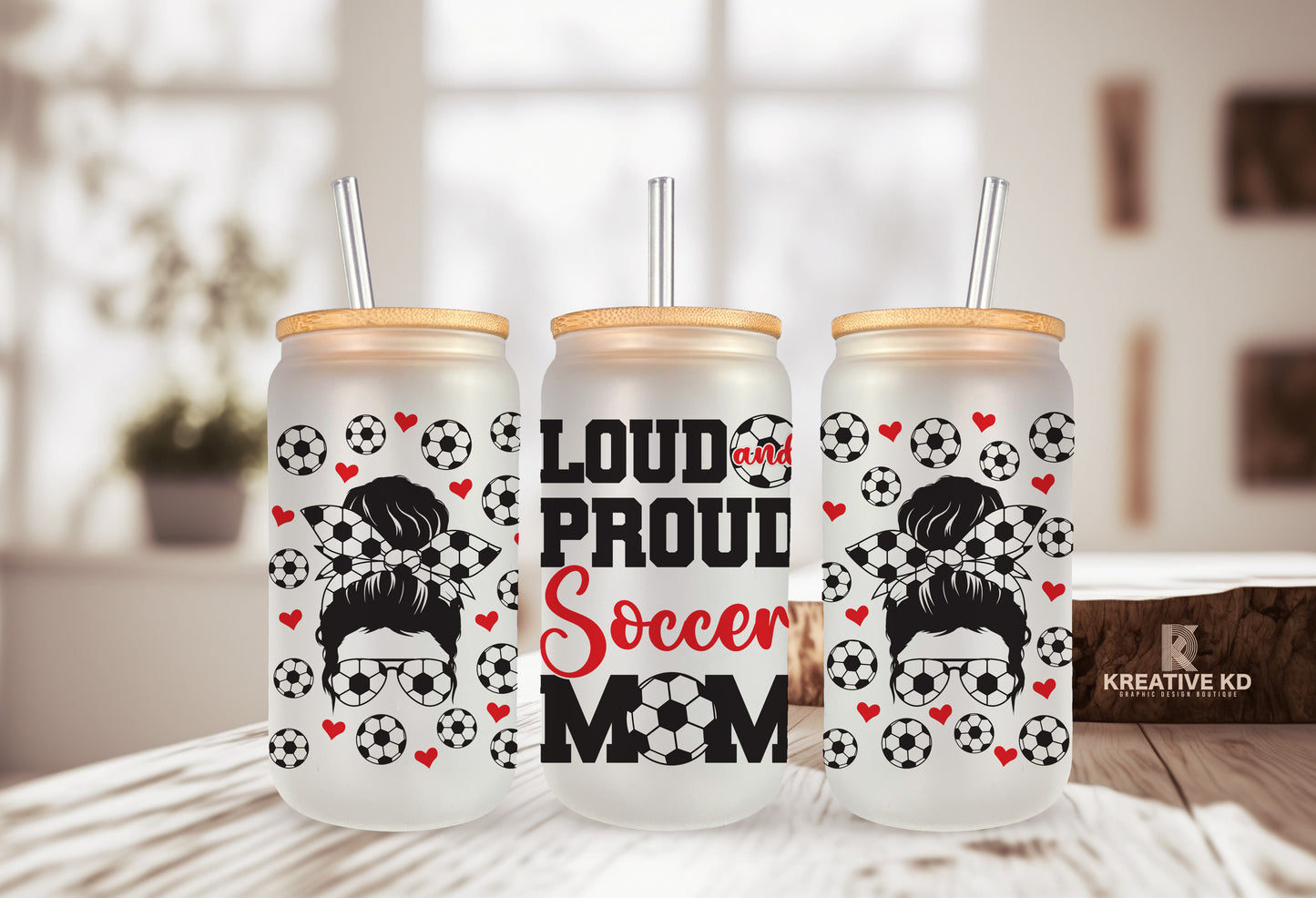 UV DTF "PROUND SOCCER MOM" for 16oz Libby cups